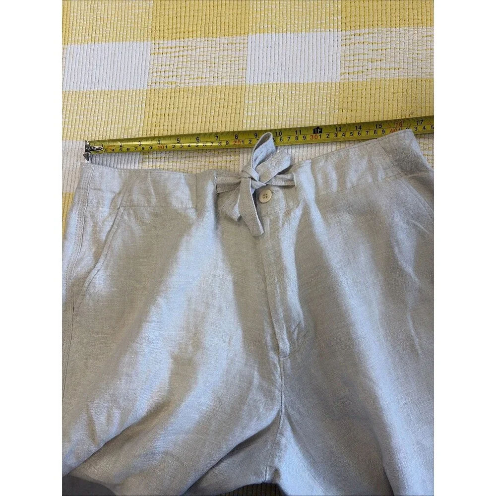Island Company Mens Beachcomber Linen Pants Size Large Tan Beige Casual